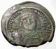 Justinian I coin with cross orb